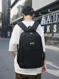 Black Nylon Casual Outdoor Backpack Men Bag