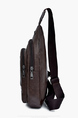 Brown Leatherette Crossbody Men Bag