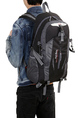 Black Nylon Outdoor Backpack Men Bag
