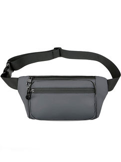 Gray Nylon Fannypack Men Bag