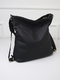 Black Leatherette Hobo Backpack Bag