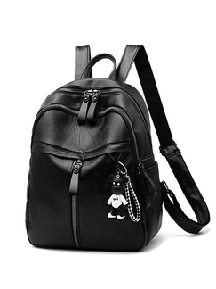 Black Leatherette Backpack Bag