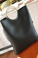 Black Leatherette Shoulder Tote Bag