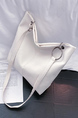 White Leatherette Shoulder Tote Bag