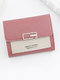 Pink Leatherette Photo Holder Credit Card Trifold Wallet