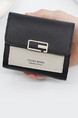Black Leatherette Photo Holder Credit Card Trifold Wallet