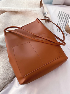 Apricot Leatherette Shoulder Bag