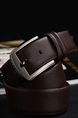 Brown Single Buckle Classic Leather Men Belt