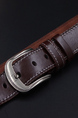 Brown Single Buckle Classic Leather Men Belt