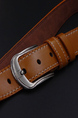 Orange Single Buckle Classic Leather Men Belt