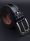 Black Single Buckle Classic Leather Men Belt 