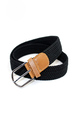 Black and Brown Single Buckle Bradied Leather Men Belt