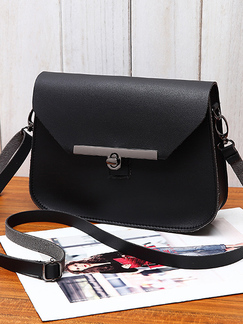 Black Leatherette Shoulder Satchel Bag