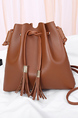 Brown Leatherette Hobo Shoulder Bag