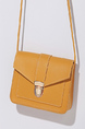 Yellow Leatherette Satchel Shoulder Bag