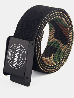 Black Camoflouge Bradied Canvas Men Belt