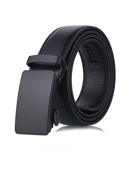 Black Ratchet Leatherette Men Belt