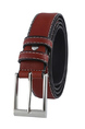 Burgundy Classic Single Buckle Leatherette Men Belt