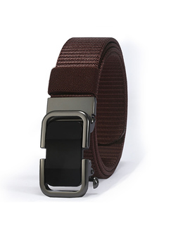 Brown Braided Leatherette Men Belt