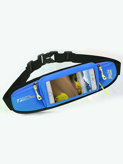 Black and Blue Nylon Sports Reflective Touch Screen Waterproof Belt Men Bag