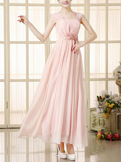 Pink Cute Maxi Dress for Bridesmaid Prom