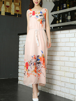 Pink Colorful Shift Midi Cute Dress for Casual Party