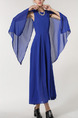 Blue Maxi Plus Size Dress for Cocktail Ball Prom