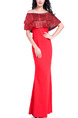 Red Maxi Off Shoulder Plus Size Dress for Cocktail Evening Prom Ball