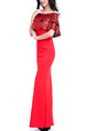 Red Maxi Off Shoulder Plus Size Dress for Cocktail Evening Prom Ball