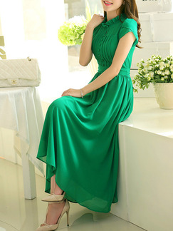 Green Midi Plus Size Dress for Casual Evening Ball Prom
