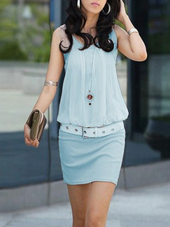 Blue Two Piece Plus Size Above Knee Bodycon Plus Size Dress for Casual Party