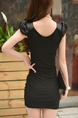 Black Bodycon Above Knee V Neck Plus Size Dress for Party Evening Cocktail