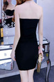 Black Strapless Bodycon Above Knee Dress for Evening Party Cocktail