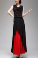 Black and Red Maxi Plus Size Dress for Cocktail Evening Prom