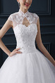 White Queen Anne Ball Gown Embroidery Appliques Beading Dress for Wedding