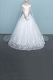 White Off Shoulder Ball Gown Beading Embroidery Dress for Wedding