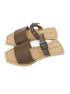 Brown Leather Open Toe Sandals