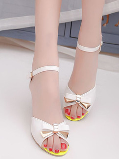 white pointed open toe heels