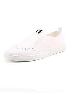 White Leather Comfort  Shoes for Casual Work Office
