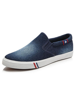 White and Blue Canvas Comfort  Shoes for Casual Office Work