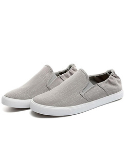 Grey and White Canvas Comfort  Shoes for Casual Office Work