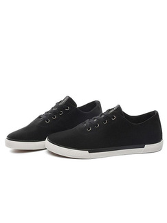Black and White Canvas Comfort  Shoes for Casual Office Work