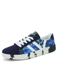 Blue White and Black Canvas Comfort  Shoes for Casual Athletic