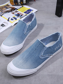 Blue and White Canvas Comfort Shoes for Casual Outdoor