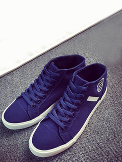 Blue Canvas Comfort High Tops  Shoes for Casual