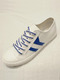White and Blue Suede Comfort  Shoes for Casual Athletic
