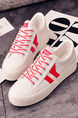 White and Red Suede Comfort  Shoes for Casual Athletic