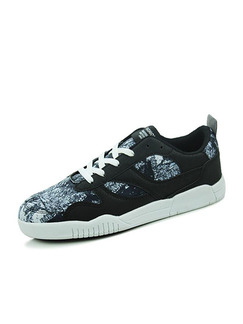 Black Blue and White Leather Comfort  Shoes for Casual Athletic