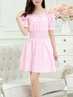 light pink short dress casual