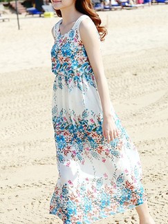Blue Maxi Dress for Casual Beach